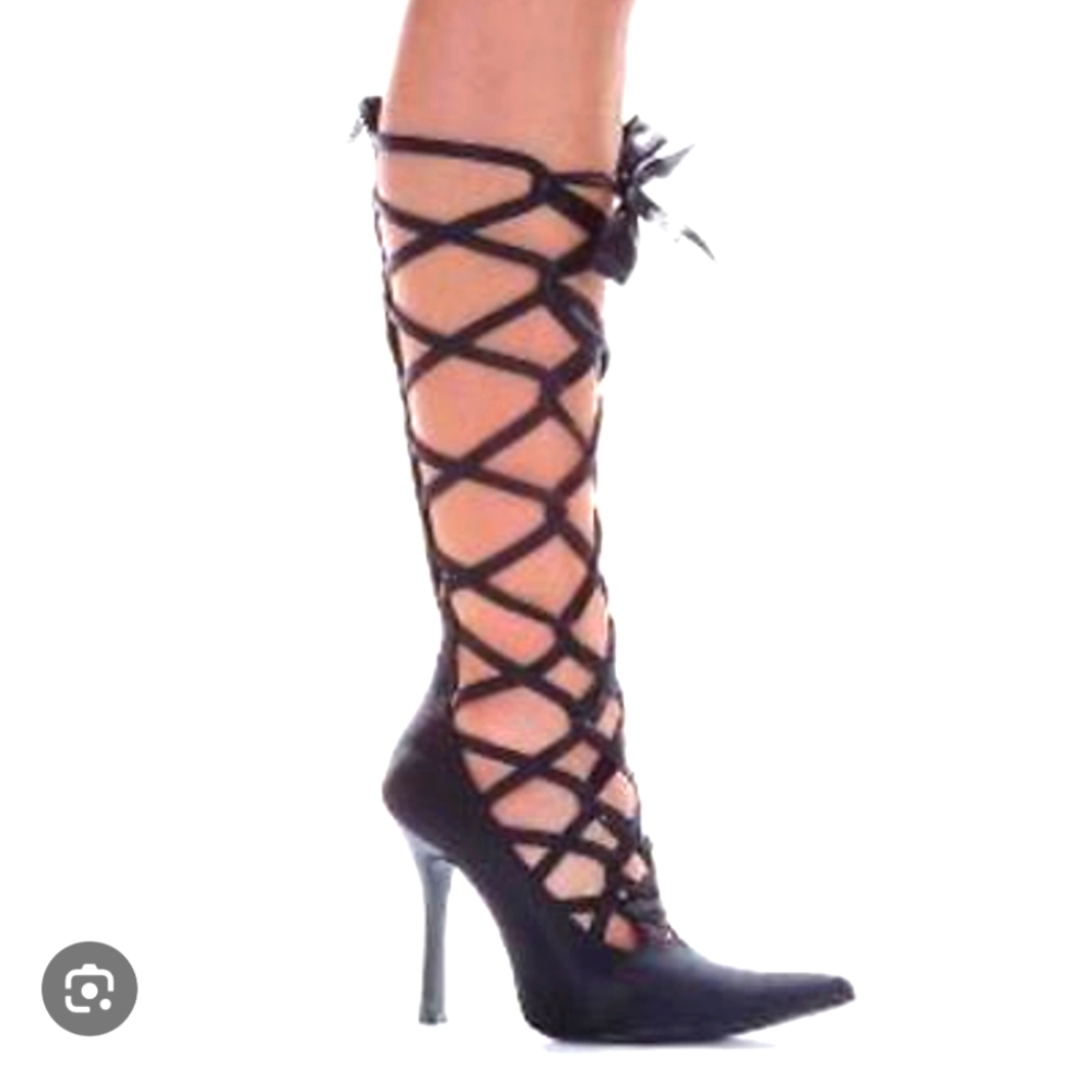 Ellie 407 wicked Black Lace-Up Women's Heels